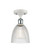 Ballston One Light Semi-Flush Mount in White Polished Chrome (405|516-1C-WPC-G382)