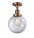 Franklin Restoration One Light Semi-Flush Mount in Antique Copper (405|517-1CH-AC-G202-8)