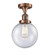 Franklin Restoration LED Semi-Flush Mount in Antique Copper (405|517-1CH-AC-G204-8-LED)