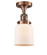 Franklin Restoration LED Semi-Flush Mount in Antique Copper (405|517-1CH-AC-G51-LED)