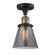 Franklin Restoration LED Semi-Flush Mount in Black Antique Brass (405|517-1CH-BAB-G62-LED)