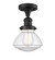 Franklin Restoration One Light Semi-Flush Mount in Matte Black (405|517-1CH-BK-G322)