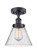Ballston Urban One Light Semi-Flush Mount in Matte Black (405|916-1C-BK-G44)