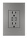 Adorne Dual Usb Plus-Size Outlet Combo With Matching Wall Plate in Magnesium (246|ARTRUSB153M4WP)