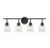 Fuller Four Light Bathroom Vanity in Matte Black (159|V6-L8-8055-4-BK)