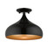 Amador One Light Semi-Flush Mount in Shiny Black w/ Polished Chromes (107|41050-68)