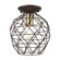 Geometrix One Light Flush Mount in Bronze w/ Antique Brasss (107|46598-07)