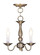 Williamsburgh Three Light Mini Chandelier/Ceiling Mount in Antique Brass (107|5009-01)