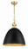 One Light Pendant in Black & Aged Brass (90|231882)