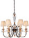 Bella Cristallo Six Light Chandelier in French Bronze W/ Gold Highlights (29|N6646-258B)