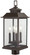 Miner's Loft Four Light Post Mount in Oil Rubbed Bronze w/Gold Highlights (7|72596-143C)