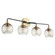 Clarion Four Light Vanity in Textured Black w/ Aged Brass (19|572-4-6980)