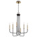 Hope Six Light Chandelier in Textured Black w/ Aged Brass (19|630-6-6980)