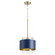 Glass Cylinder Drum Pendants One Light Pendant in Aged Brass w/ Blue (19|8012-3280)