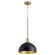 876 Dome Pendants One Light Pendant in Textured Black w/ Aged Brass (19|876-6980)