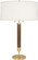 Dexter Two Light Table Lamp in Modern Brass w/Walnut Wood Column (165|205)
