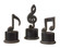 Music Notes Figurines, Set/3 in Aged Black w/Tan Glaze And Matte Black (52|19280)