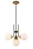 Parsons Four Light Chandelier in Matte Black + Olde Brass (224|477-4MB-OBR)