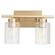 Ladin Two Light Vanity in Aged Brass w/ Clear Fluted Glass (19|501-2-280)