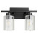 Ladin Two Light Vanity in Textured Black w/ Clear Fluted Glass (19|501-2-69)