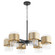 Epsilon Six Light Chandelier in Textured Black w/ Aged Brass (19|683-6-6980)