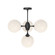 Nouveau Four Light Chandelier in Matte Black/Opal Matte Glass (452|CH505426MBOP)