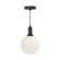 Castilla One Light Pendant in Matte Black/Opal Matte Glass (452|PD506108MBOP)