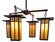 Glasgow Four Light Chandelier in Rustic Brown (37|GCH-9L/4OF-RB)