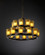 Veneto Luce LED Chandelier in Matte Black (102|GLA-8767-16-AMBR-MBLK-LED21-14700)