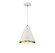 One Light Pendant in White with Natural Brass (446|M70122WHNB)