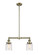 Franklin Restoration Two Light Island Pendant in Antique Brass (405|209-AB-G513)