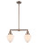 Franklin Restoration Two Light Island Pendant in Antique Copper (405|209-AC-G661-7)