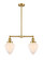 Franklin Restoration Two Light Island Pendant in Satin Gold (405|209-SG-G661-7)