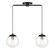 Two Light Chandelier in Matte Black with Natural Brass (446|M100110MBKNB)