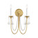 Plumette Two Light Wall Sconce in Gold Leaf (16|12161GL/CRY)