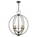 Arabella Five Light Chandelier in Bronze w/Antique Brass Finish Candles (107|40915-07)