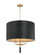 Secret Agent Four Light Pendant in Painted Gold/Black Leather (137|368P04GOB)