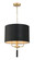 Secret Agent Three Light Pendant in Painted Gold/Black Leather (137|368P03GOB)