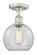 Edison One Light Semi-Flush Mount in Brushed Satin Nickel (405|616-1F-SN-G122-8)