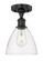 Edison One Light Semi-Flush Mount in Matte Black (405|616-1F-BK-GBD-752)