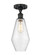 Edison One Light Semi-Flush Mount in Matte Black (405|616-1F-BK-G654-7)