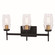 Warren Three Light Vanity in Matte Black and Brushed Brass (63|W0393)