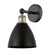 Downtown Urban One Light Wall Sconce in Black Antique Brass (405|616-1W-BAB-MBD-75-BK)