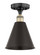 Downtown Urban One Light Semi-Flush Mount in Black Antique Brass (405|616-1F-BAB-MBC-8-BK)