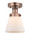 Edison One Light Semi-Flush Mount in Antique Copper (405|616-1F-AC-G61)