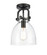 Downtown Urban One Light Flush Mount in Matte Black (405|410-1F-BK-G412-8CL)