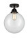 Nouveau 2 One Light Semi-Flush Mount in Matte Black (405|288-1C-BK-G202-10)