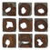 Jungle Wall Art, Set/9 in Dark Coffee Brown And Rustic Black (52|04349)