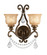 Norwalk Two Light Wall Sconce in Bronze Umber (60|7502-BU-CL-SAQ)