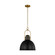 Upland One Light Pendant in Midnight Black and Burnished Brass (454|CP1411BBSMBK)